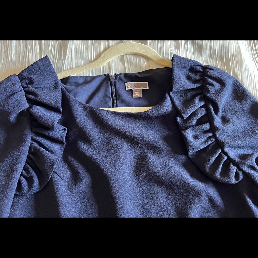 Long sleeve shift with ruffles